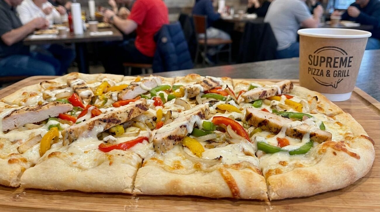 White Fajita Pizza 