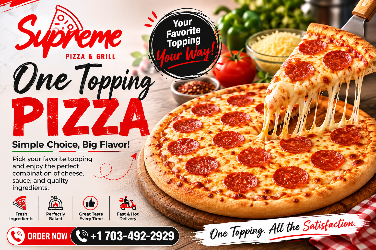 One Topping Pizza